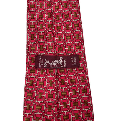 Hermes Paris Red Silk Tie
