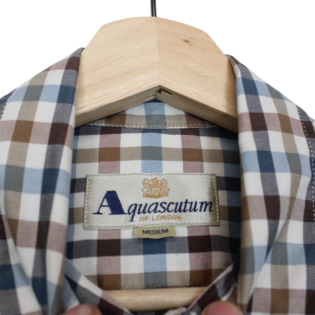 Aquascutum Multicoloured House Check Long Sleeve Cotton Shirt