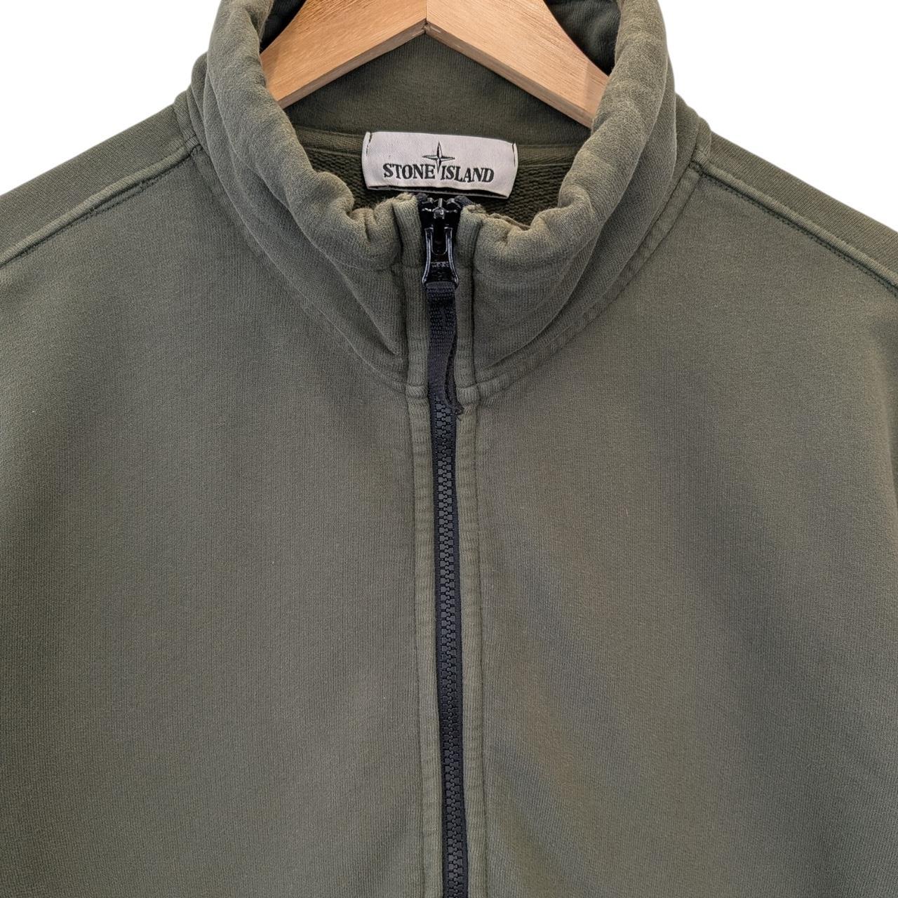 Stone Island AW 2020 Green Cotton 1/4 Zip Technical Smock Sweatshirt