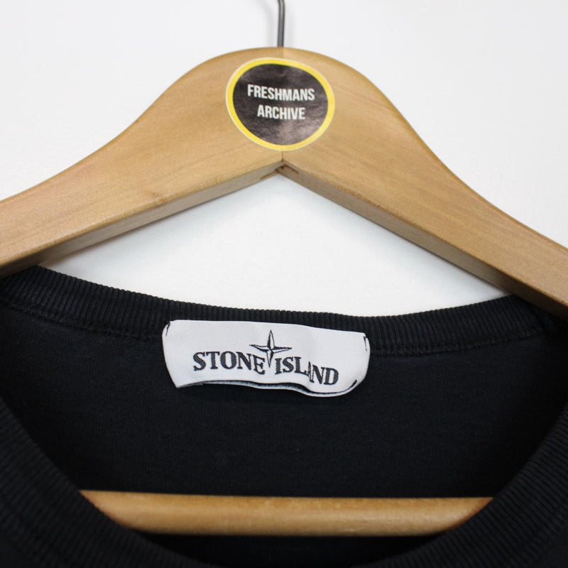 Stone Island AW 2019 Black Short Sleeve Logo Print Cotton T-Shirt