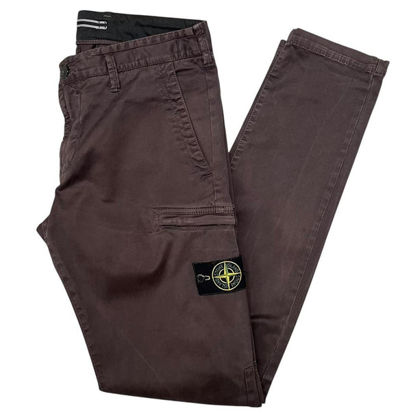 Stone Island AW 2021 Brown Skinny Fit Cargo Trousers