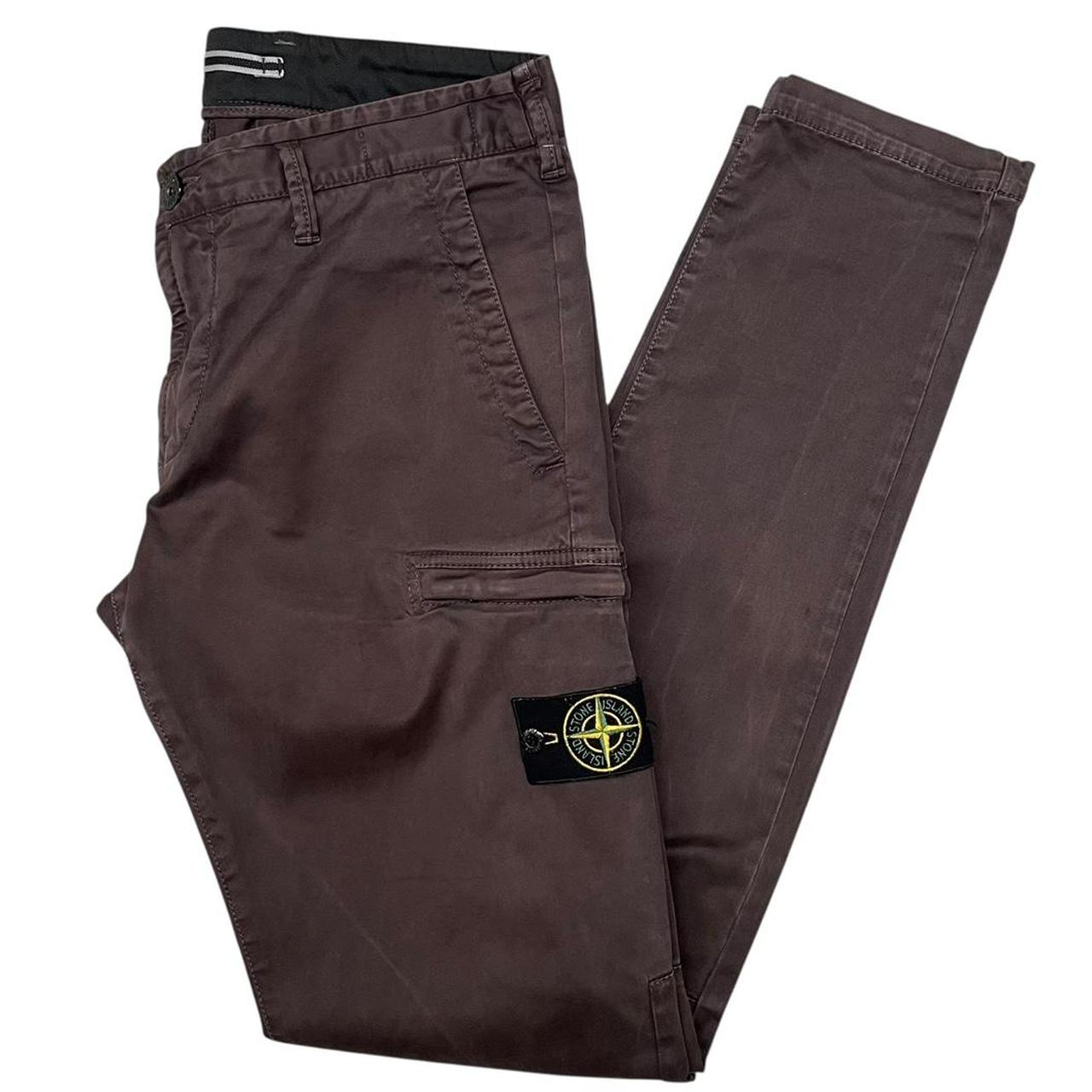 Stone Island AW 2021 Brown Skinny Fit Cargo Trousers