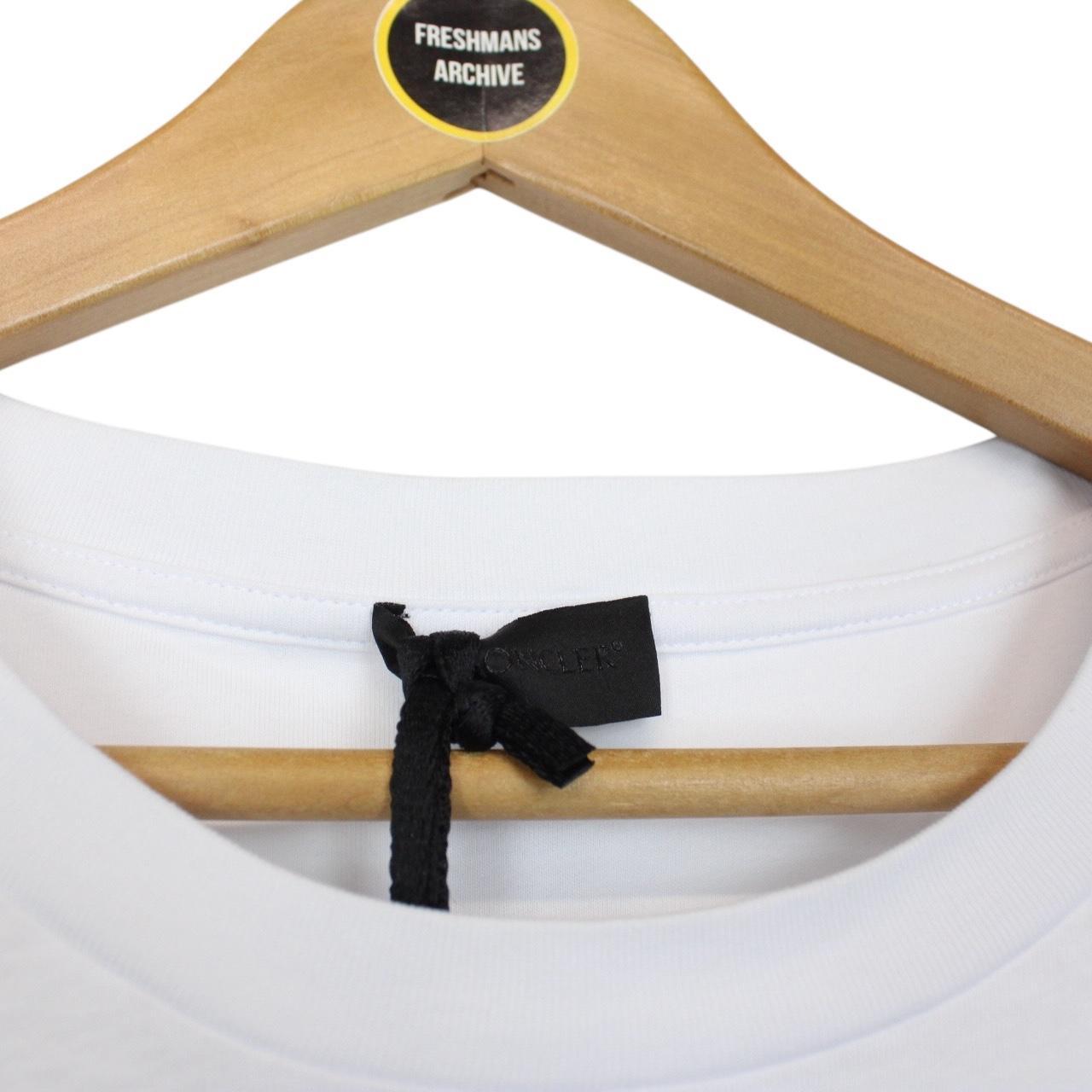 Moncler White Logo Print Short Sleeve Cotton T-Shirt