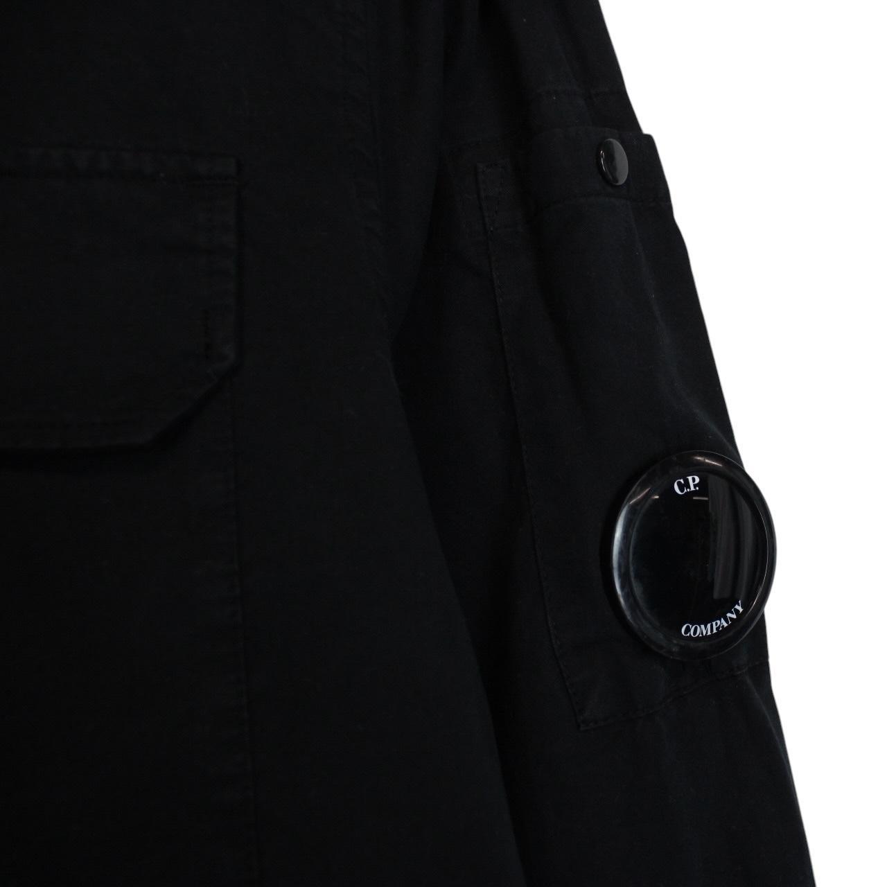 CP Company Black Full Zip Cotton Lens Overshirt Jacket