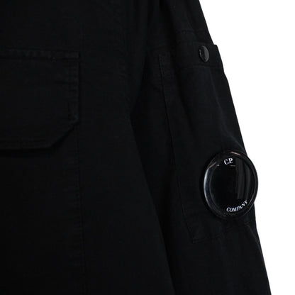 CP Company Black Full Zip Cotton Lens Overshirt Jacket