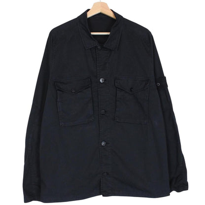 Stone Island Ghost SS 2020 Navy Blue Thick Cotton Button Up Overshirt