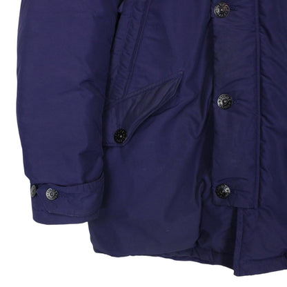 Stone Island AW 2015 Navy Blue Micro Reps Down Parka Coat with Fur Hood