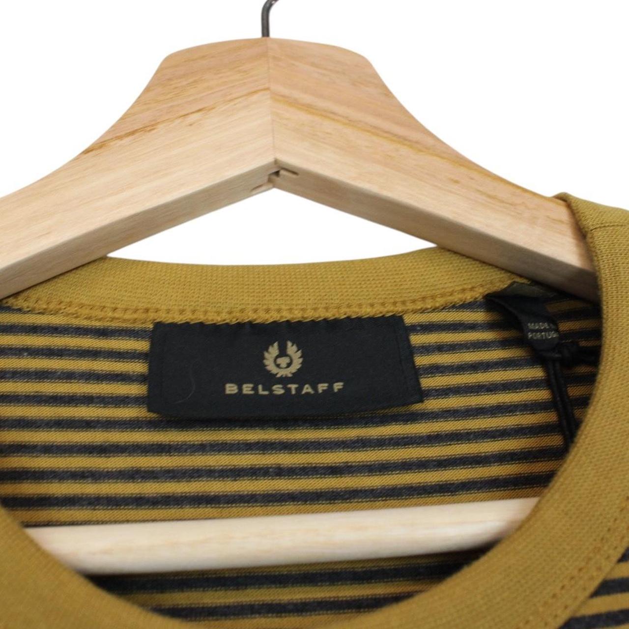 Belstaff Yellow and Black Drum Yarn Dye Striped Short Sleeve T-Shirt