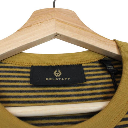 Belstaff Yellow and Black Drum Yarn Dye Striped Short Sleeve T-Shirt
