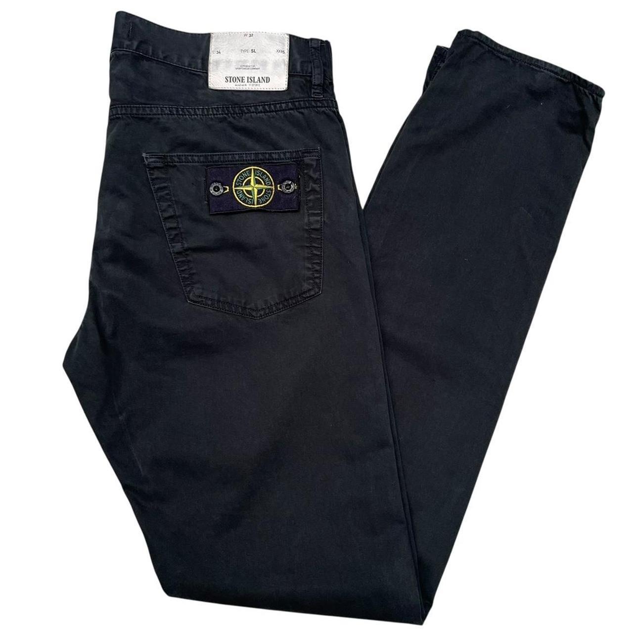 Stone Island SS 2017 Black Slim Fit Cotton Trousers