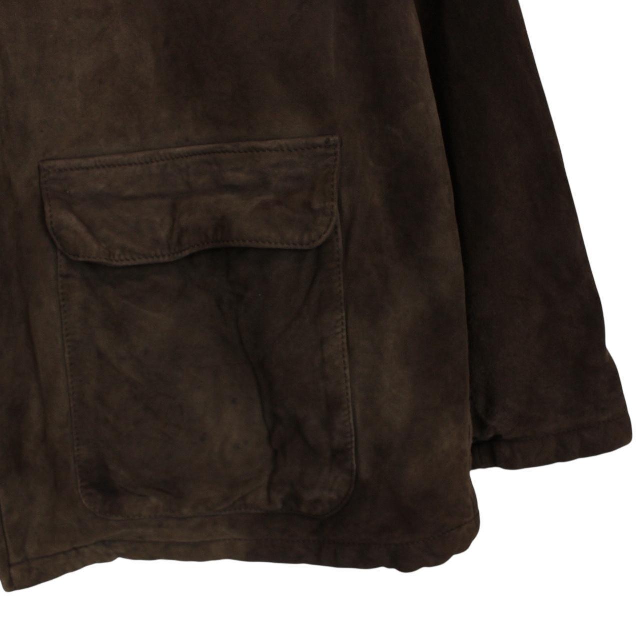 Vintage Burberry London Brown Full Zip Suede Leather Jacket