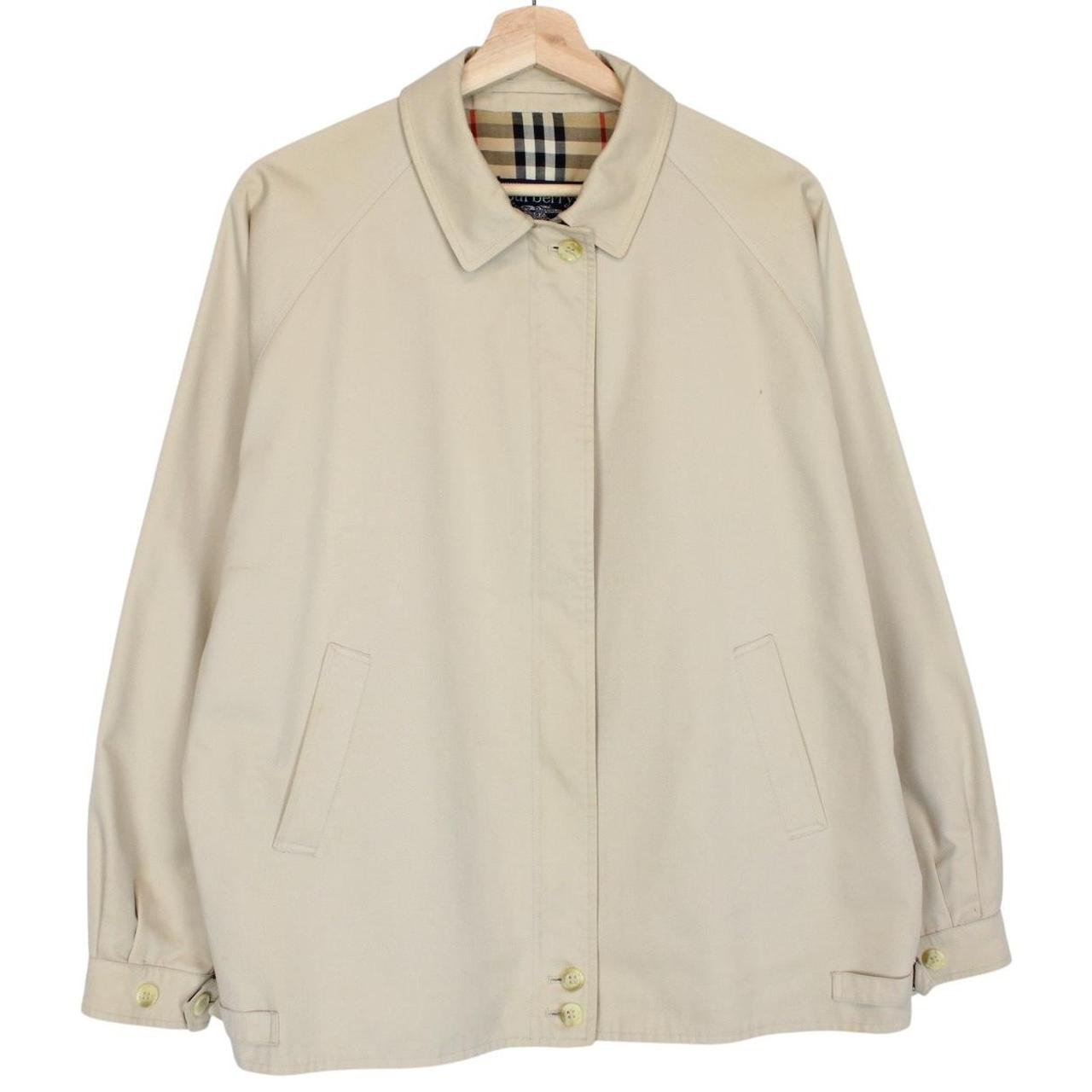 Vintage 90s Burberry Tan Brown Nova Check Lined Harrington Jacket