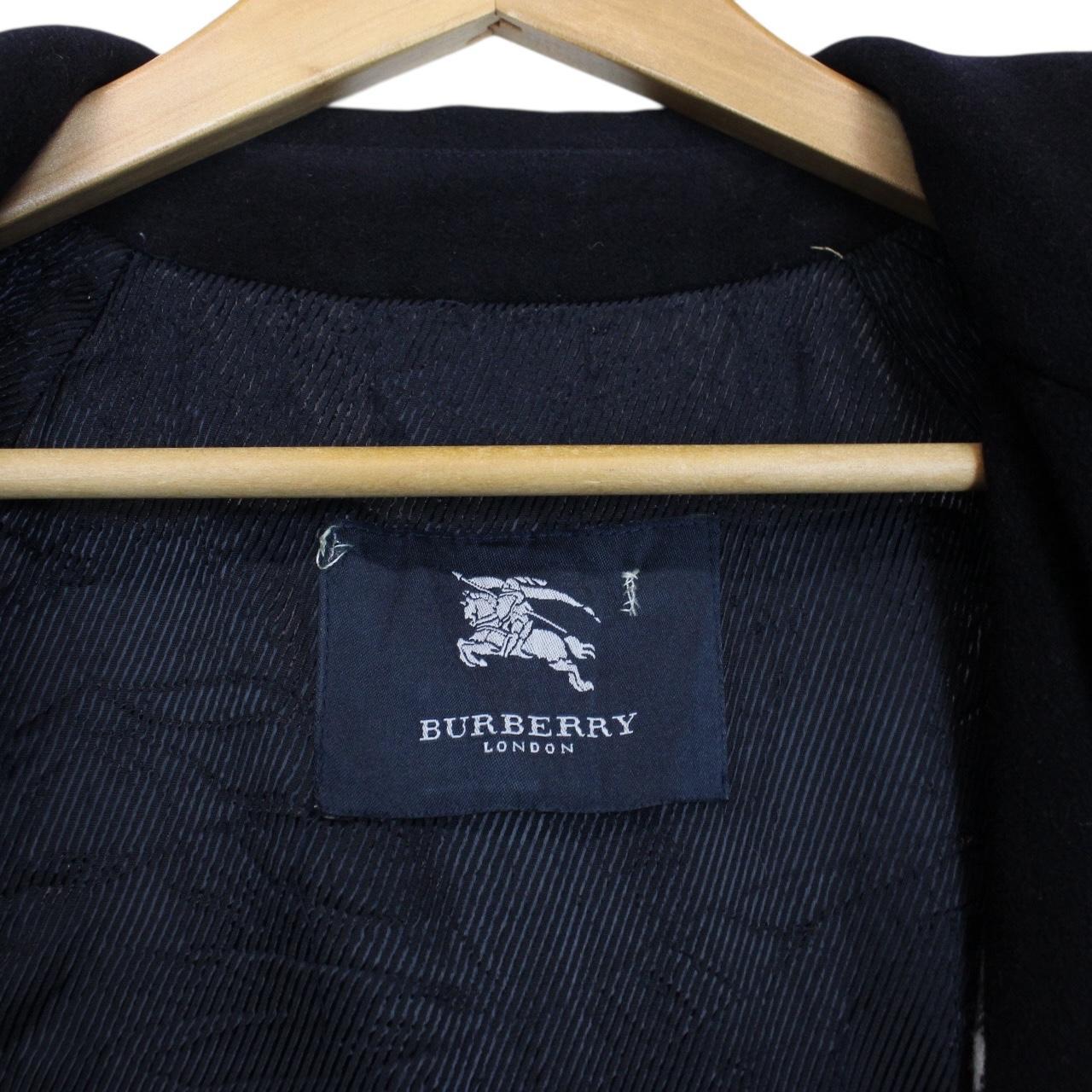 Vintage Burberry London Navy Blue Virgin Wool Blend Coat