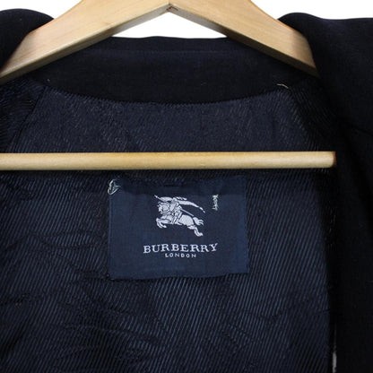 Vintage Burberry London Navy Blue Virgin Wool Blend Coat