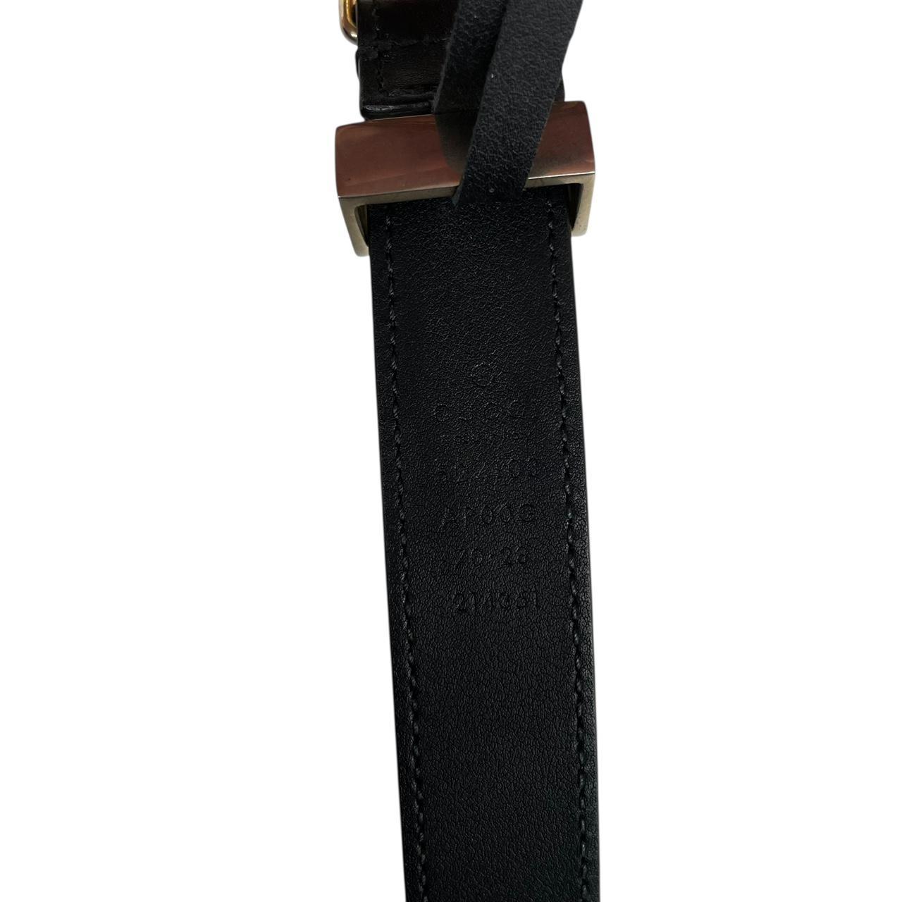 Gucci Black Torchon Double G Leather Belt