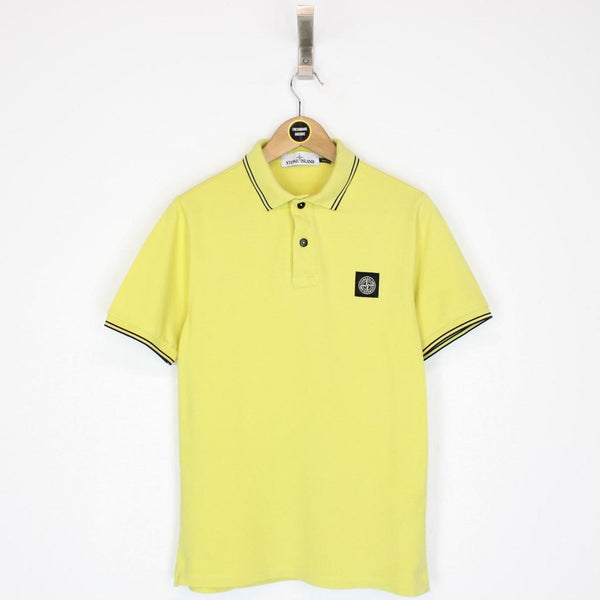 Stone Island Yellow Short Sleeve Compass Polo Shirt
