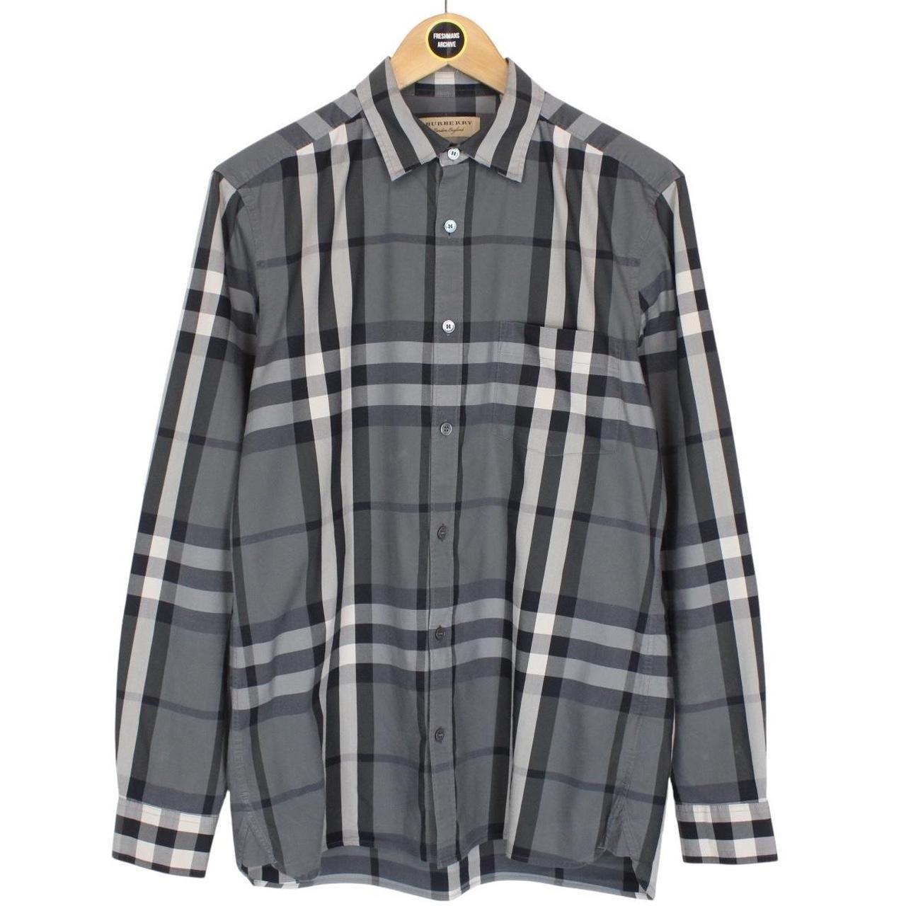 Burberry London Grey Nova Check Long Sleeve Cotton Shirt