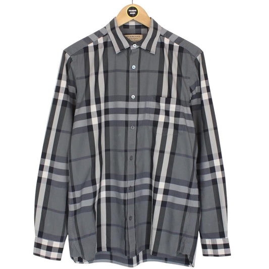 Burberry London Grey Nova Check Long Sleeve Cotton Shirt