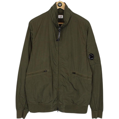 CP Company Green Full Zip Chrome-R Nylon Garment Dyed Goggle Jacket