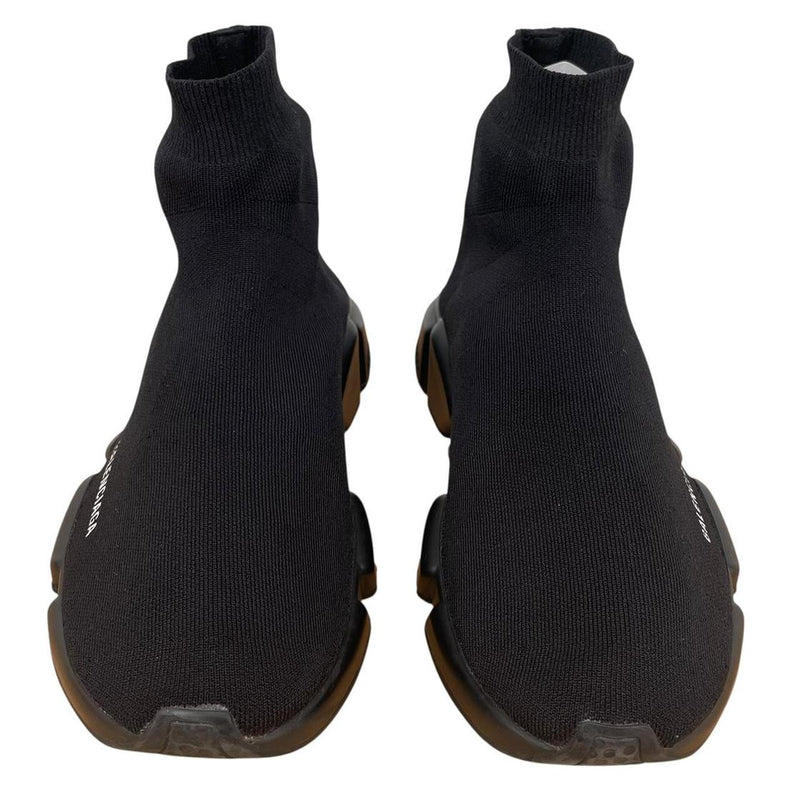 Balenciaga Speed LT Black and White Cotton Trainers