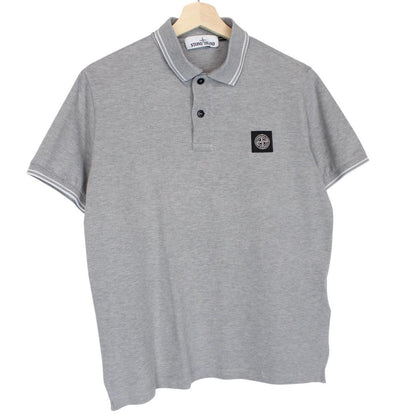 Stone Island Grey Short Sleeve Compass Cotton Polo Shirt