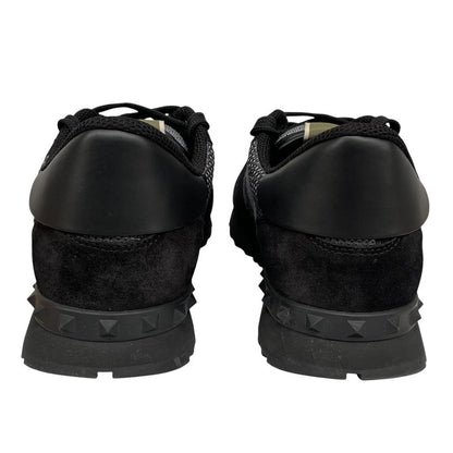 Valentino Garavani Rockrunner Black and Grey Mesh Camouflage Trainers
