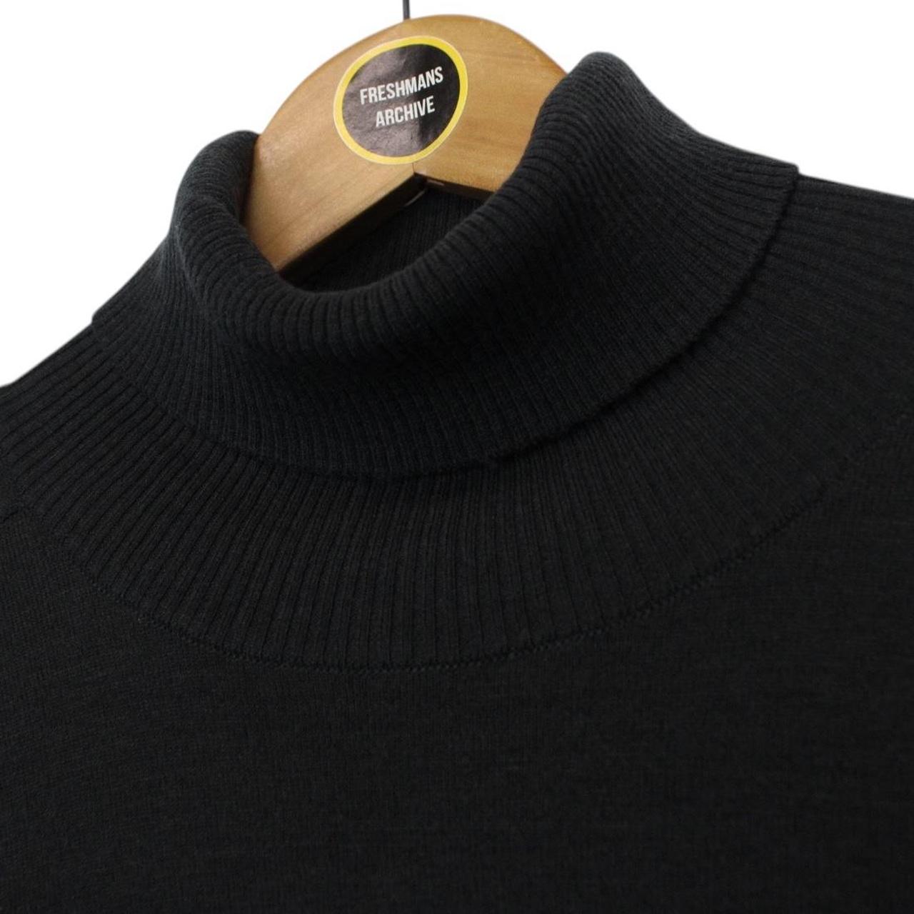 CP Company Dark Grey Virgin Wool Blend Knit Lens Turtle Neck Jumper
