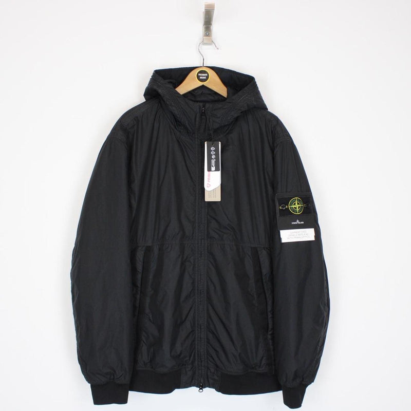 Stone Island AW 2022 Black Garment Dyed Crinkle Reps R-NY Primaloft Jacket