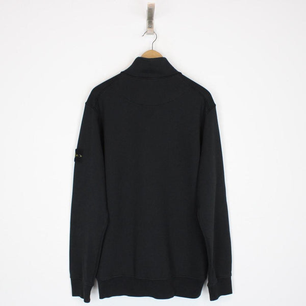 Stone Island AW 2024 Black Full Zip Organic Cotton Sweatshirt Jumper