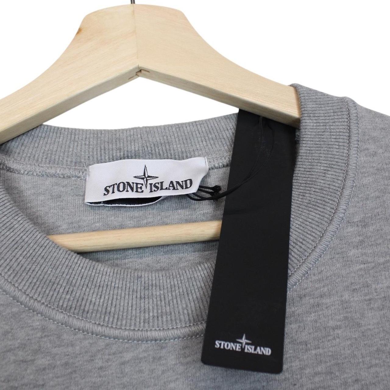 Stone Island AW 2022 Grey Cotton Crew Neck Sweatshirt Jumper