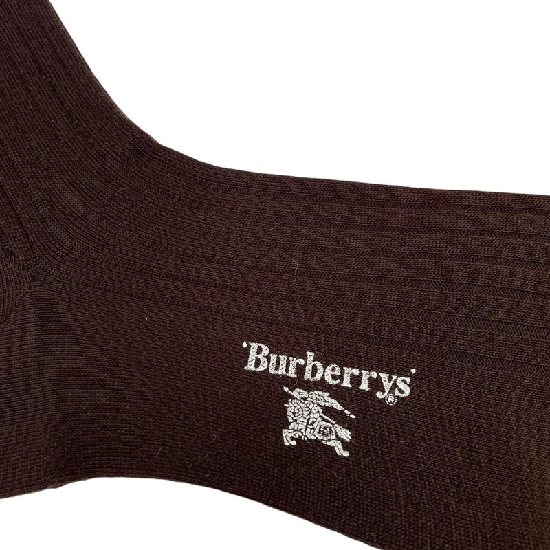 Vintage 90s Burberry Prorsum Deadstock Brown Long Wool Socks