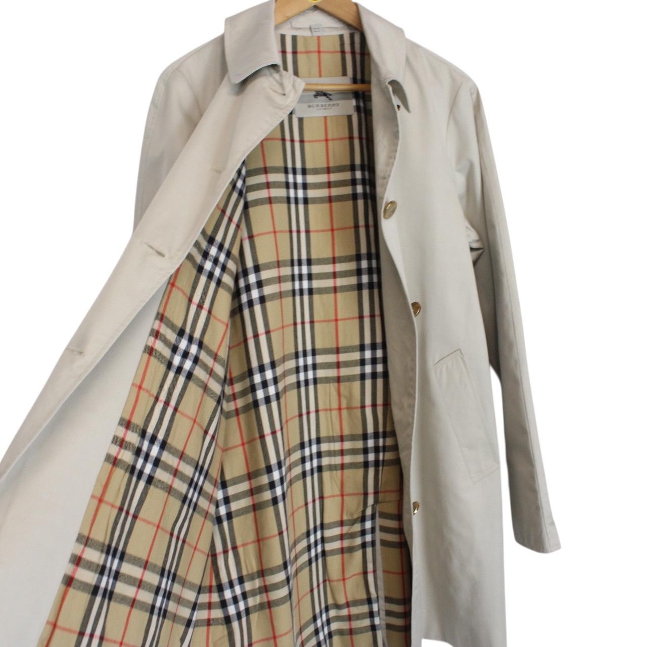 Burberry London Beige Nova Check Single Breasted Trench Coat