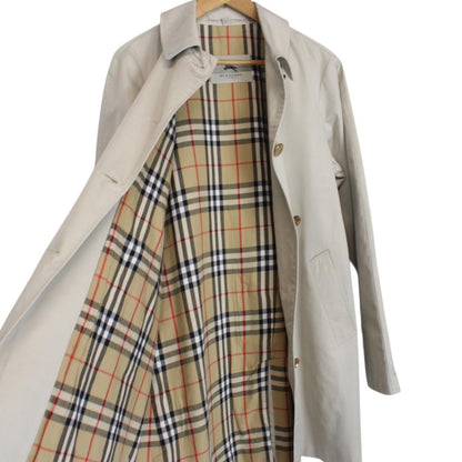 Burberry London Beige Nova Check Single Breasted Trench Coat