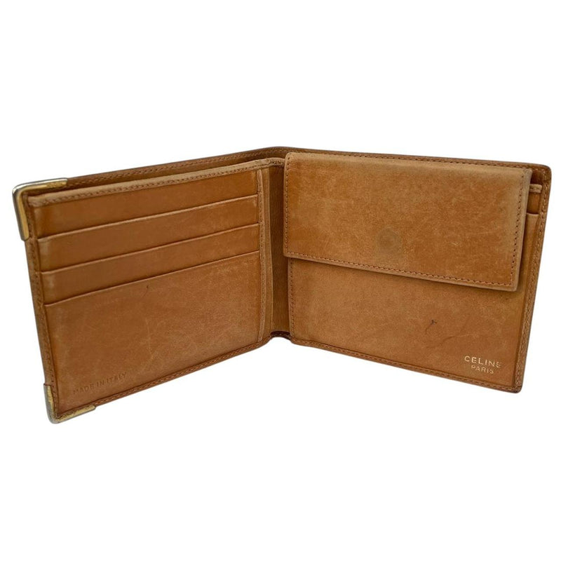 Vintage Celine Brown and Beige Macadam Monogram Wallet