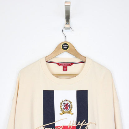 Tommy Hilfiger Collection Beige Embroidered Logo Sweatshirt Jumper