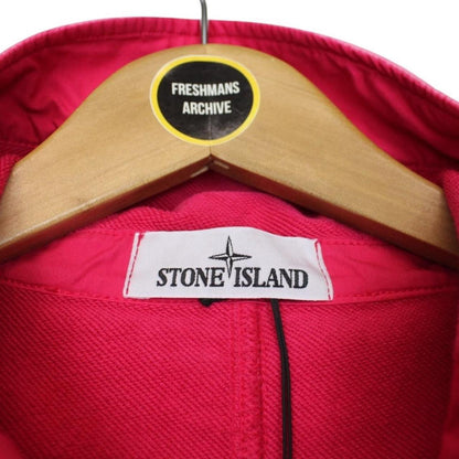 Stone Island SS 2022 Pink Felpa Diagonale Gommata 1/4 Zip Smock Jacket