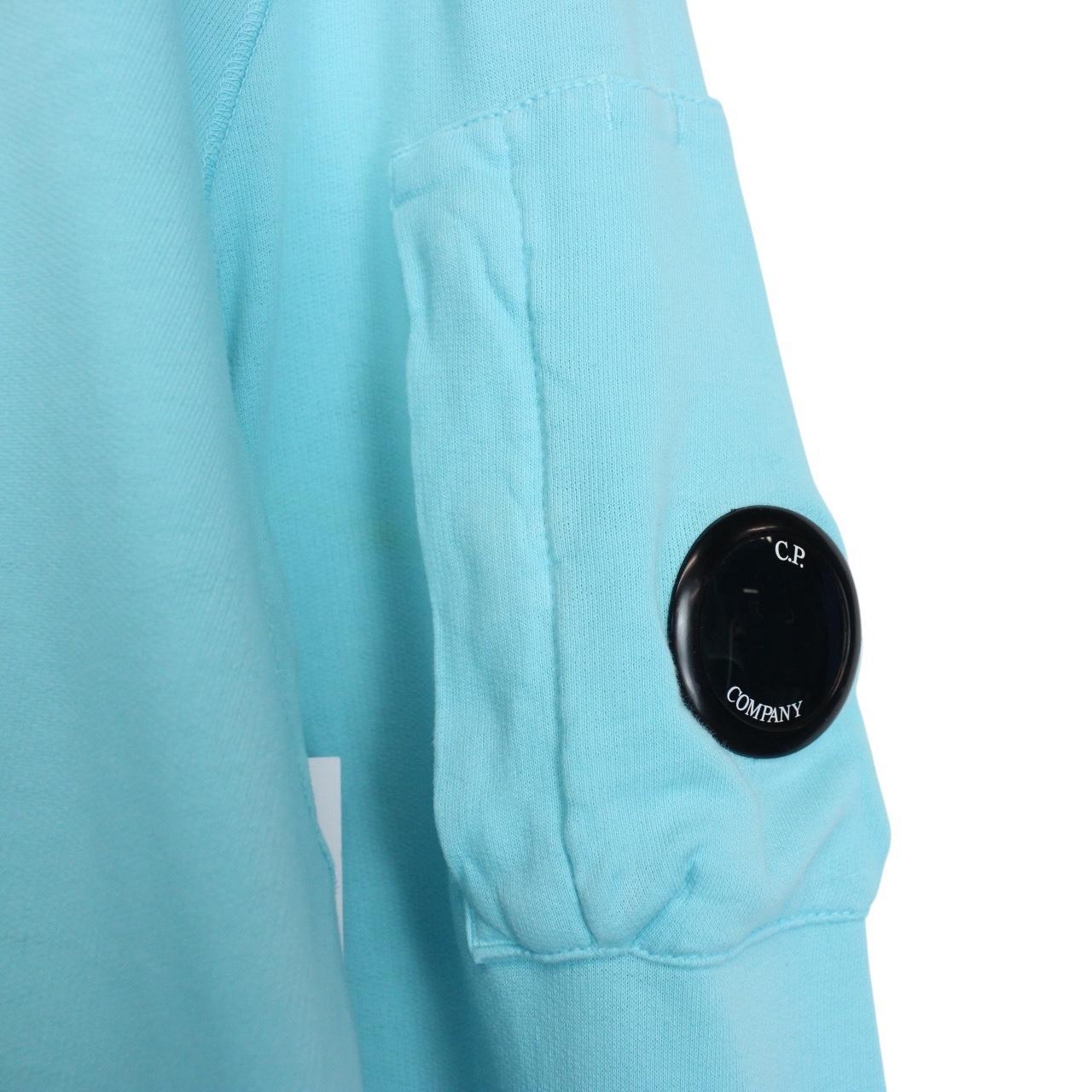 CP Company Aqua Blue Goggle Lens Cotton Sweatshirt Jumper