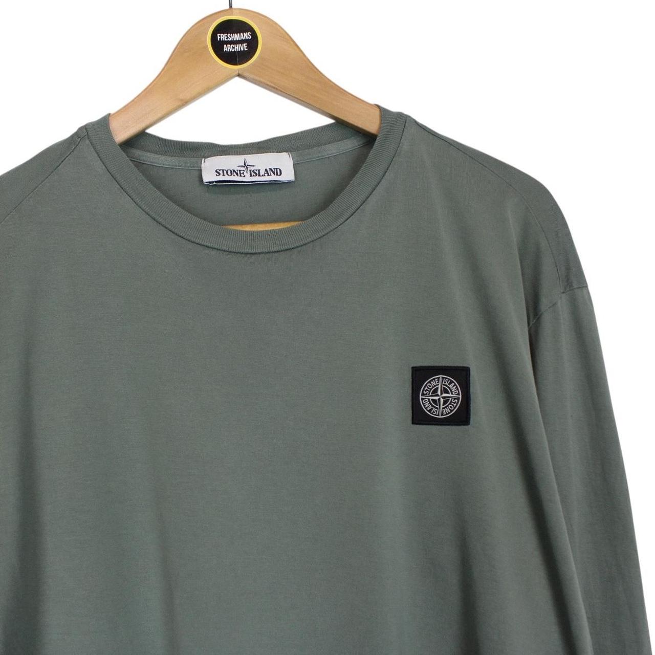 Stone Island AW 2021 Green Long Sleeve Compass T-Shirt