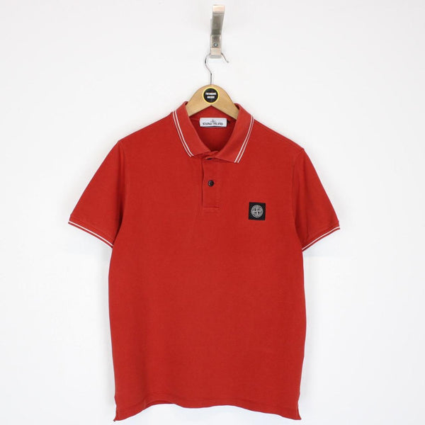 Stone Island Red Short Sleeve Compass Polo Shirt