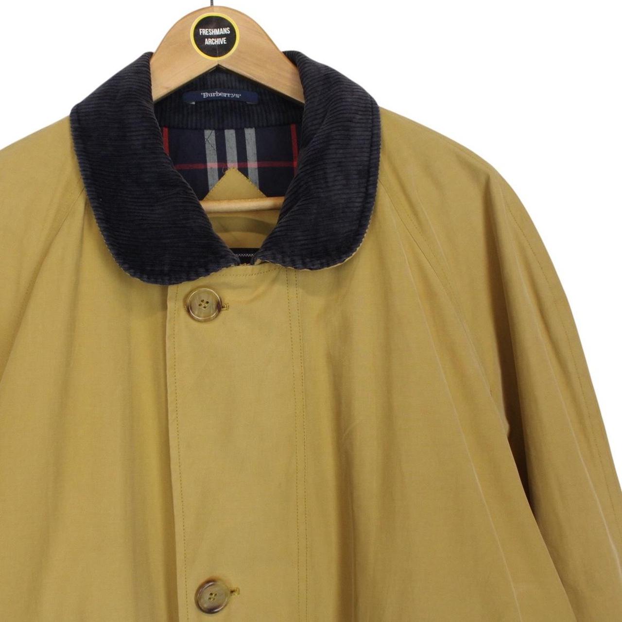 Vintage 90s Burberry Mustard Yellow Nova Check Lined Quilted Coat