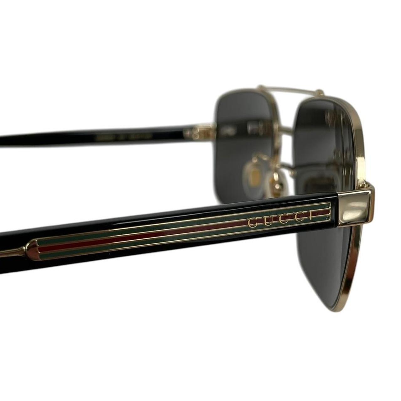 Gucci Black and Gold GG0529S Web Aviator Sunglasses