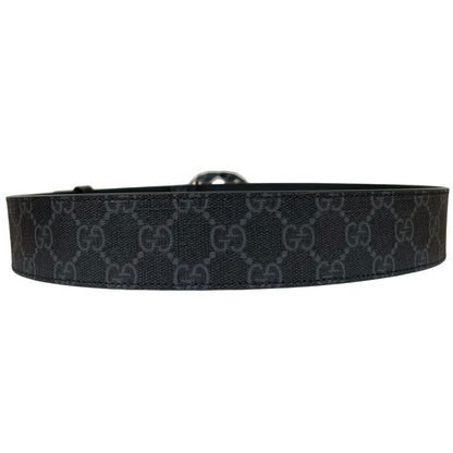 Gucci Black GG Supreme Monogram Canvas Belt with GG Buckle