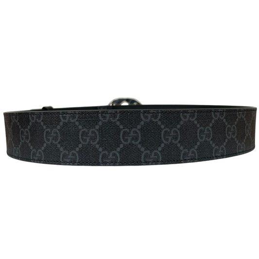 Gucci Black GG Supreme Monogram Canvas Belt with GG Buckle