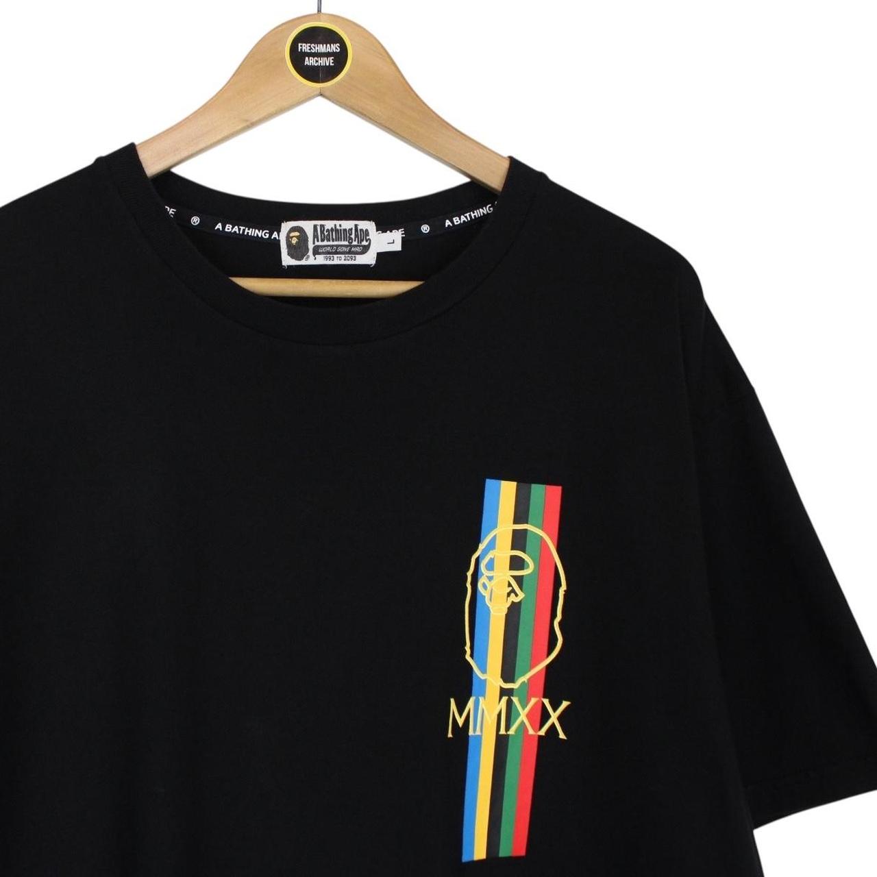 Bape Black and Multicoloured Relaxed Line Graphic Short Sleeve T-Shirt