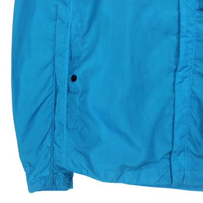 CP Company Blue Full Zip Chrome Nylon Garment Dyed Lens Jacket