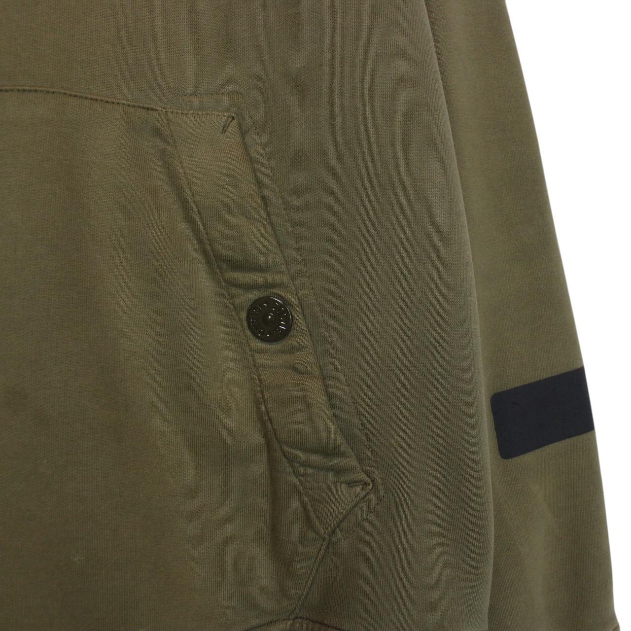 Stone Island x Supreme AW 2017 Olive Green Logo Print Hoodie Jumper