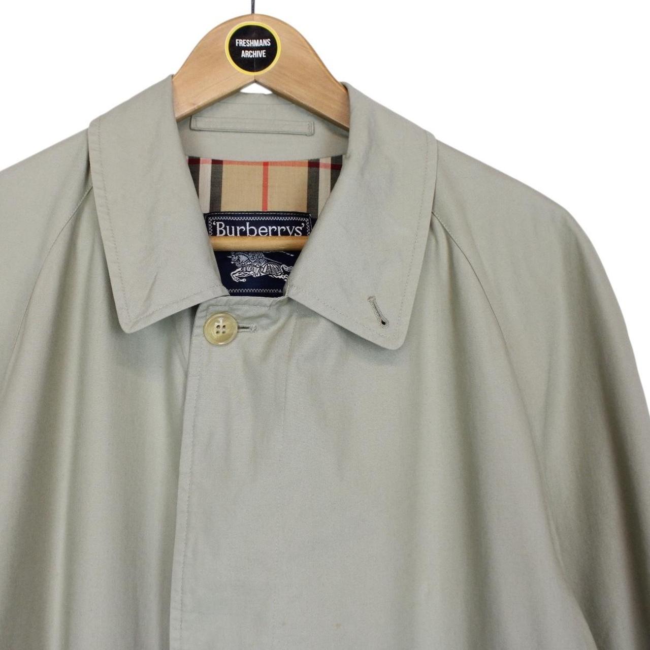 Vintage 90s Burberry Khaki Green Nova Check Single Breasted Trench Coat