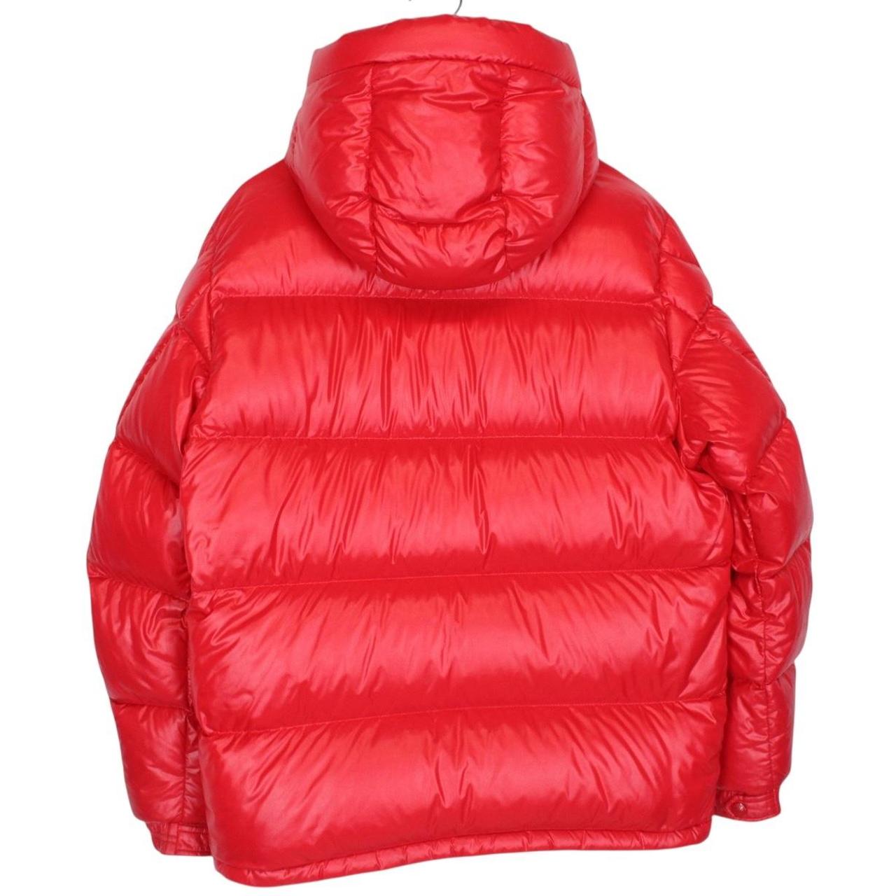 Moncler Ecrins Red Full Zip Hooded Down Jacket