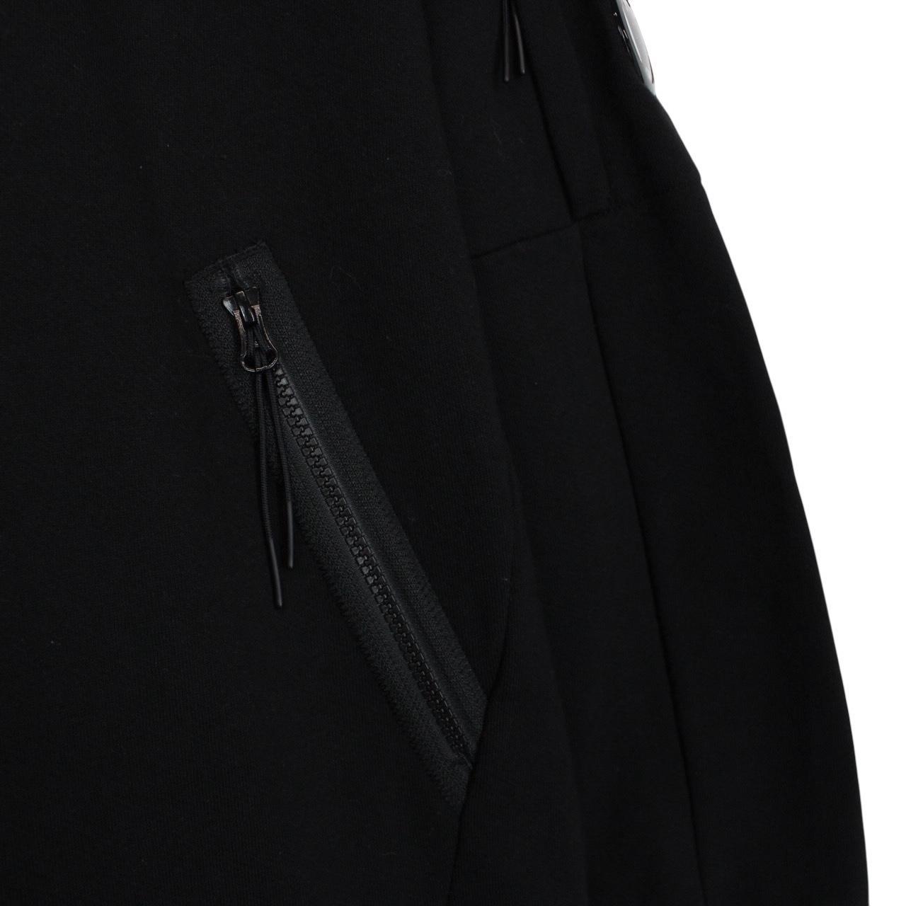 CP Company Black Diagonal Raised Fleece Cotton 1/4 Zip Lens Sweatshirt