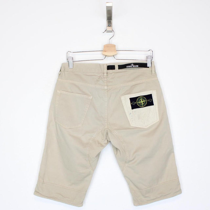 Stone Island SS 2015 Beige Bermuda Cotton Reflective Pocket Shorts